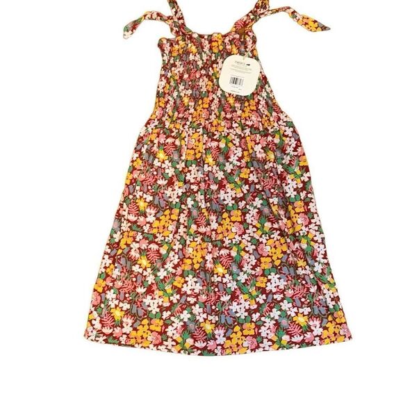 TOAD & CO GEMINA SLEEVELESS DRESS sz M in brick red garden print shirted tube - Picture 3 of 8